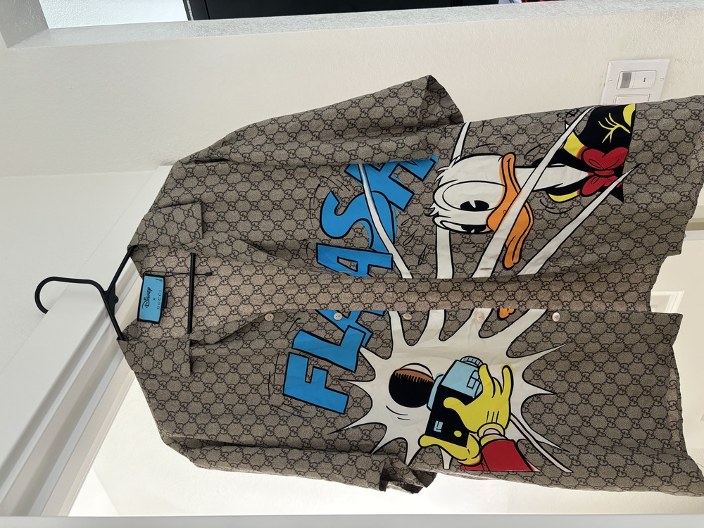 Gucci x Disney Donald Duck Monogram Silk Shirt